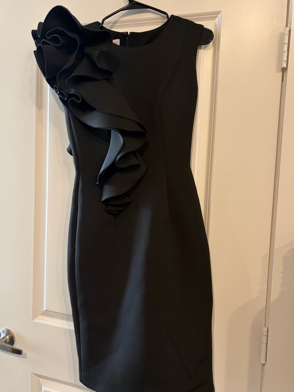 Jovani 48053 Ruffle Scuba Dress